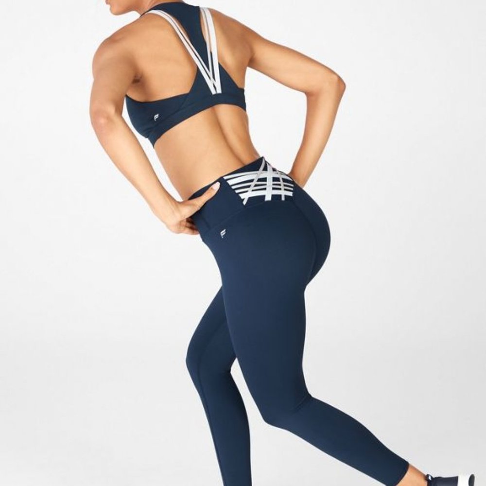 Fabletics workout Edge 2 piece outfit Navy XS